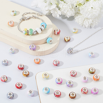 120Pcs Resin European Beads FIND-SP0002-05E-1