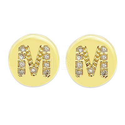 Brass Micro Pave Clear Cubic Zirconia Beads KK-T030-LA843-MX3-1