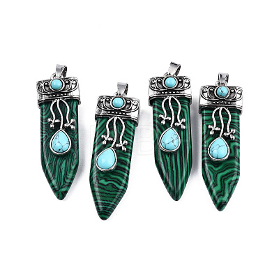 Synthetic Malachite Pendants G-S292-05C-1