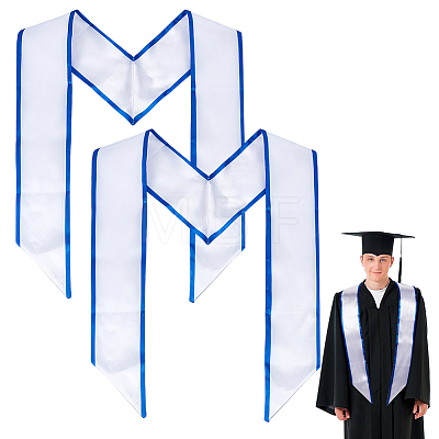 2Pcs Satin Graduation Sash Honor Stole Scarf for Men Women AJEW-MA0001-38B-1