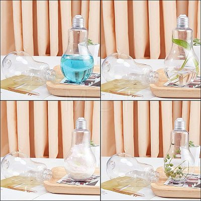 Creative Plastic Light Bulb Shaped Bottle AJEW-NB0001-72-1