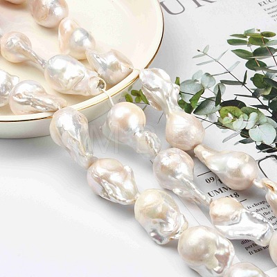 Natural Baroque Pearl Keshi Pearl Beads Strands PEAR-Q015-017-1