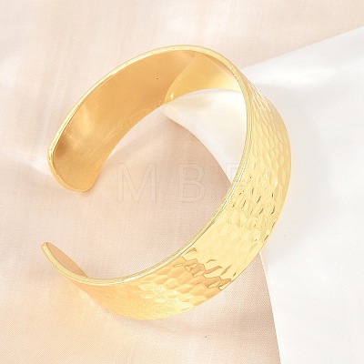 15.5MM Brass Textured Open Cuff Bangles for Women KK-CBA68DA-11G-1