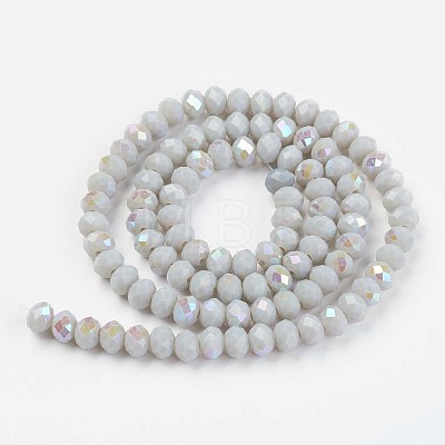 Electroplate Opaque Solid Color Glass Beads Strands EGLA-A034-P3mm-L16-1