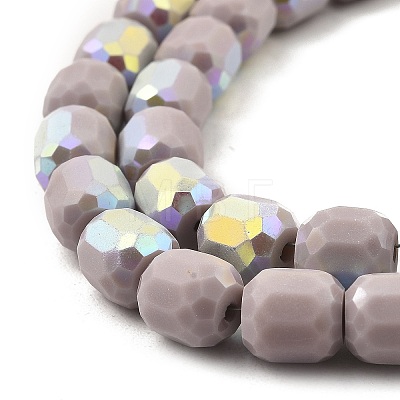 Frosted Imitation Jade Glass Beads Strands GLAA-P058-08A-07-1