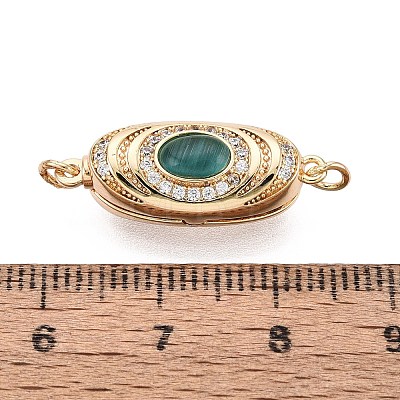 Brass Micro Pave Clear Cubic Zirconia Box Clasps KK-Q074-05G-1