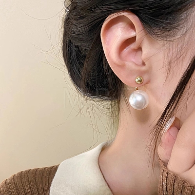 Plastic Pearl Stud Earrings WG46953-56-1