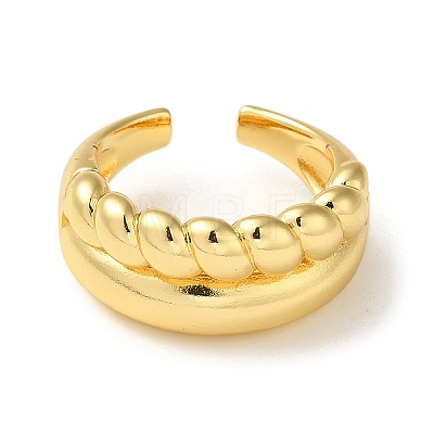 Rack Plating Brass Open Cuff Rings for Women RJEW-M162-16G-1