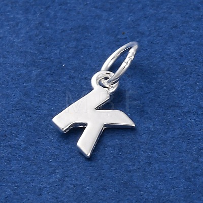 925 Sterling Silver Letter Charms STER-C012-01S-K-1