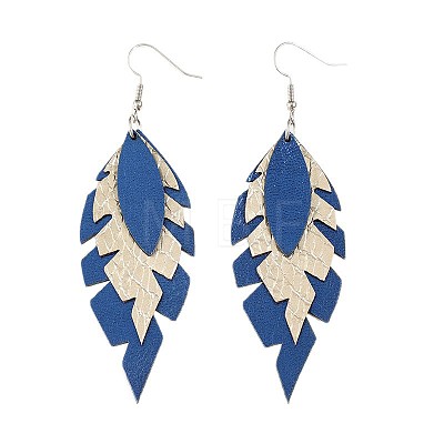 Zinc Alloy & Imitation Leather Dangle Earrings WG35889-01-1