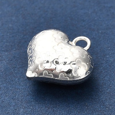 925 Sterling Silver 3D Textured Heart Charms STER-U009-10S-01-1