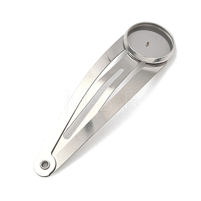 304 Stainless Steel Snap Hair Clip Finding STAS-B126-01A-P-1