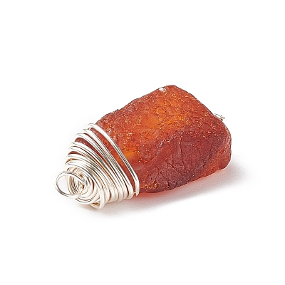 Natural Amber Pendants PALLOY-JF01827-01-1