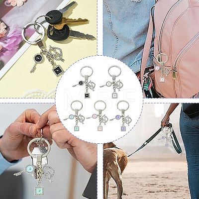 Alloy Enamel & Rhinestone Keychain KEYC-YW00074-01-1