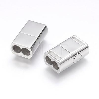 304 Stainless Steel Magnetic Clasps with Glue-in Ends STAS-G143-64P-1