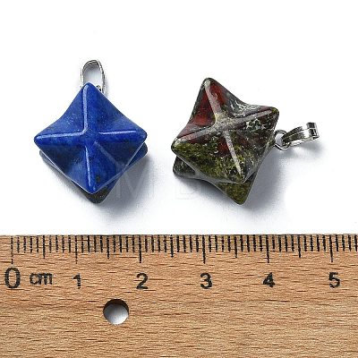 Natural & Synthetic Mixed Gemstone Pendants G-P519-03P-1