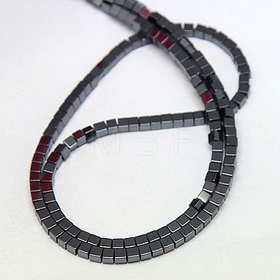 Electroplate Non-magnetic Synthetic Hematite Beads Strands G-J170A-3x3mm-03-1