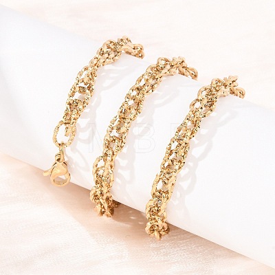 6MM 304 Stainless Twisted Rope Chain Necklaces SA-CBA725A-24G-1