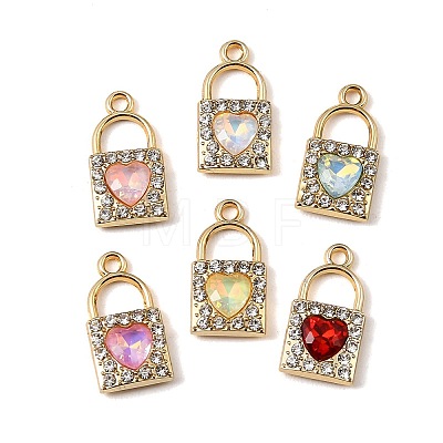 UV Plating Alloy Glass Pendants FIND-K032-30G-1