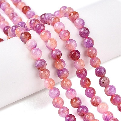 Dyed Natural White Jade Beads Strands G-T138-6mm-210-11-1