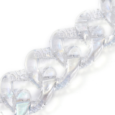 Handmade Transparent Acrylic Curb Chains AJEW-JB00570-1
