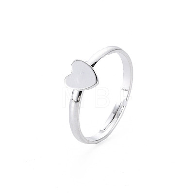 Heart Adjustable Finger Rings for Women RJEW-T021-04-1