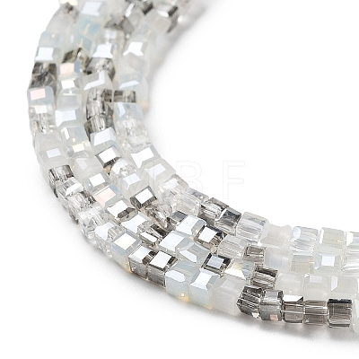 Gradient Color Electroplate Glass Bead Strands GLAA-E042-05-B02-1