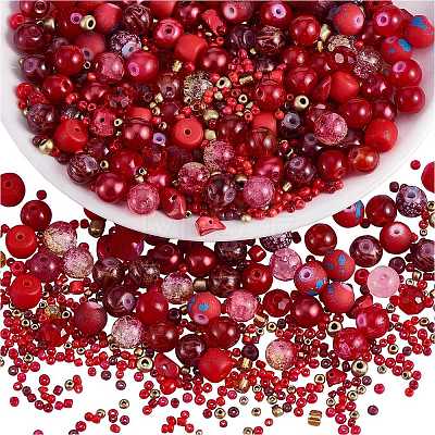 2 Bag Glass Round Beads Set JX547D-1