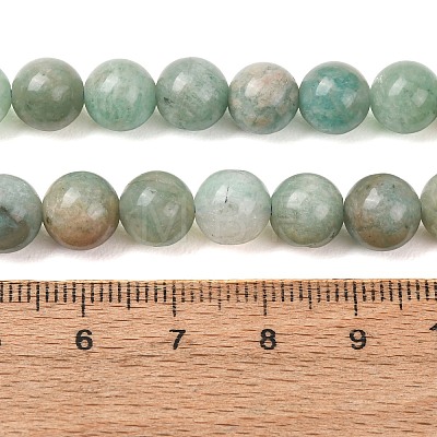 Natural Amazonite Beads Strands G-F461-12-8mm-01B-1