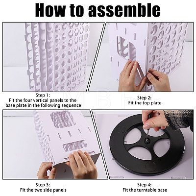 108-Hole Rotatable Plastic Paint Racks ODIS-WH0043-317-1