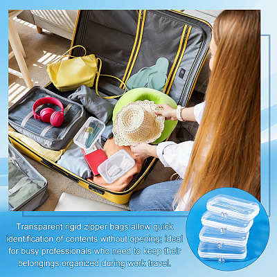 6Pcs Transparent PET Desktop Storage Zipper Boxes ABAG-WA0001-44C-1