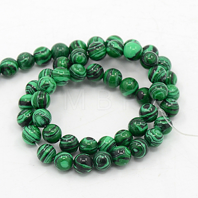 Synthetic Malachite Beads Strands G-D065-4mm-1