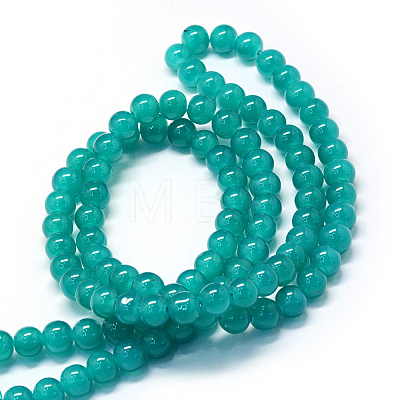 Baking Painted Imitation Jade Glass Round Bead Strands X-DGLA-Q021-10mm-07-1