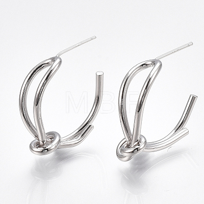 Brass Stud Earrings KK-T038-310P-1