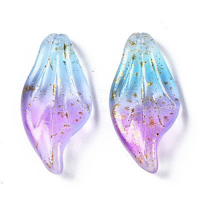 Two Tone Frosted Transparent Spray Painted Glass Pendants GGLA-S054-016H-01-1