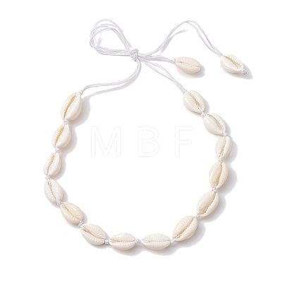 Bohemia Natural Cowrie Shell Beaded Necklaces NJEW-JN04784-03-1