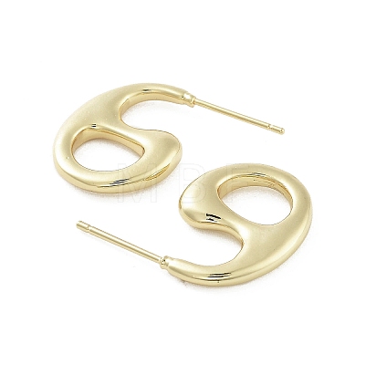 Hollow Teardrop Brass Stud Earrings EJEW-Q811-20G-1