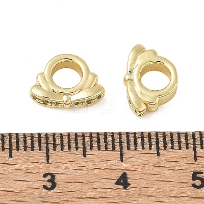 Brass Micro Pave Cubic Zirconia European Beads CU-CBAC675-03G-1
