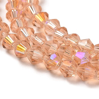Transparent Electroplate Glass Beads Strands GLAA-F029-2mm-D15-1