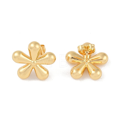 201 Stainless Steel Flower Stud Earrings EJEW-I309-08G-1