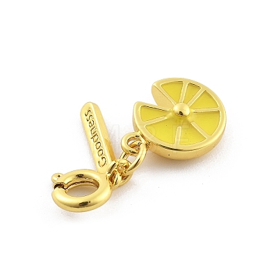 Brass Enamel Fruits Pendant Decoration LS-HJEW-P020-01C-G-1