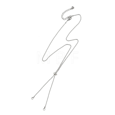 Adjustable 304 Stainless Steel Ball Chains Slider Necklaces Making AJEW-JB01661-02-1