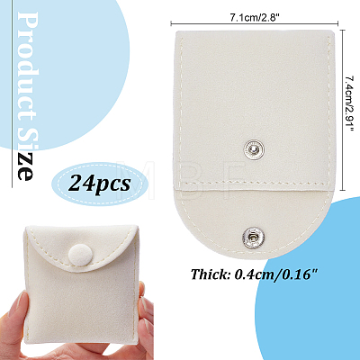 Velvet Jewelry Flap Pouches with Snap Button X-TP-WH0007-10A-1
