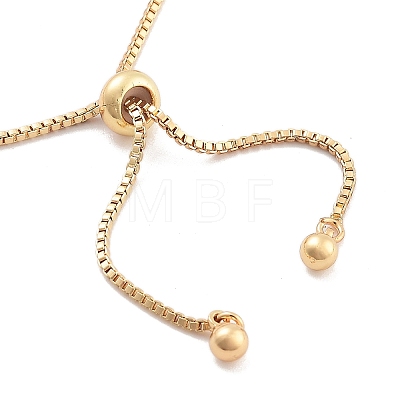 Brass Pave Clear Cubic Zirconia Rectangle & Flat Round Slider Bracelets BJEW-B094-01G-1