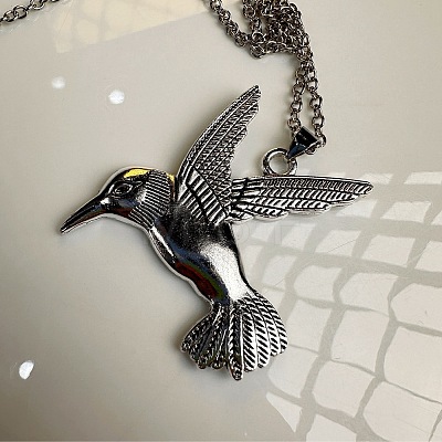 Vintage Alloy Flying Bird Pendant Necklaces for Men Women LS-SG2884-1
