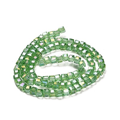 Electroplate Glass Beads Strands EGLA-D018-4x4mm-M3-1