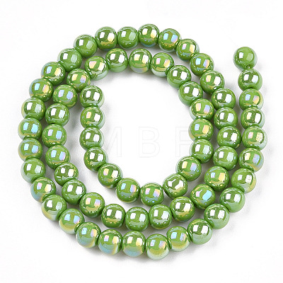 Electroplate Opaque Glass Beads Strands X-GLAA-T032-P6mm-AB06-1