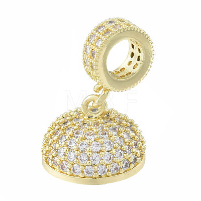 Brass Micro Pave Clear Cubic Zirconia Cord Ends KK-N227-103LG-1