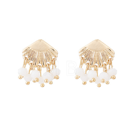 Zinc Alloy & Acrylic Pearl Stud Earrings WGAB762-05-1