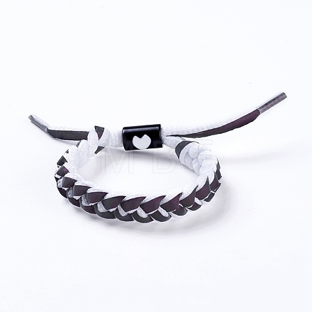 Adjustable Polycotton(Polyester Cotton) Yarn Braided Slider Bracelets BJEW-P252-E02-1